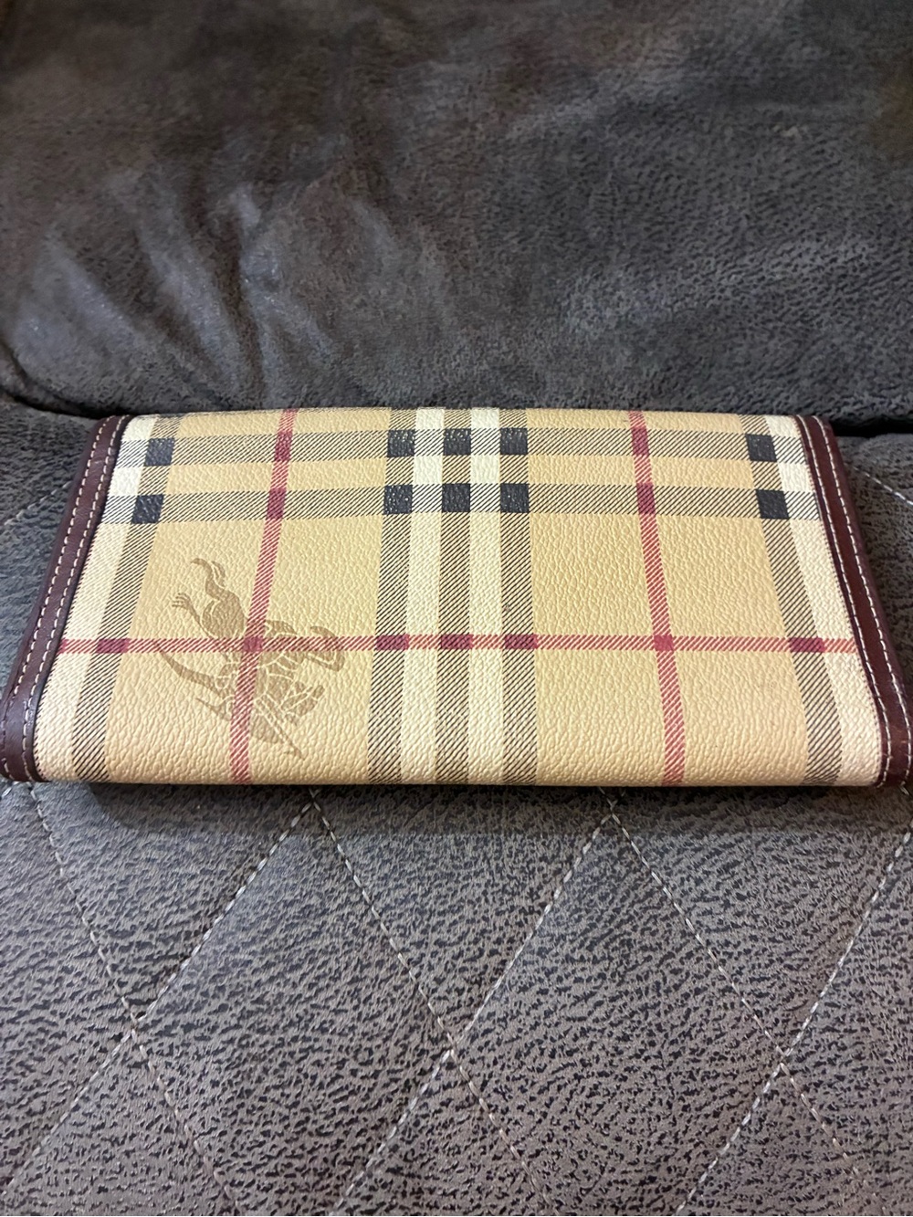 Burberry Tan and Brown Plaid Continental Wallet - Picture 2 of 5
